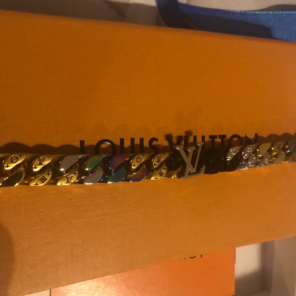 LV multi color Cuban link bracelet